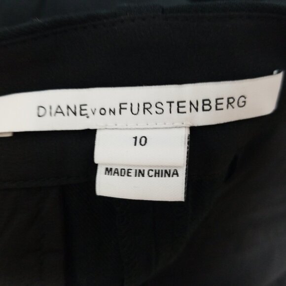 Diane Von Furstenberg Black Carissa Linen Ankle Pants 10 - Picture 4 of 8